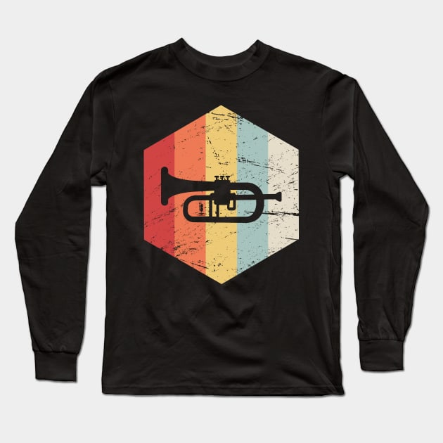 Retro 70s Trumpet Icon Long Sleeve T-Shirt by MeatMan